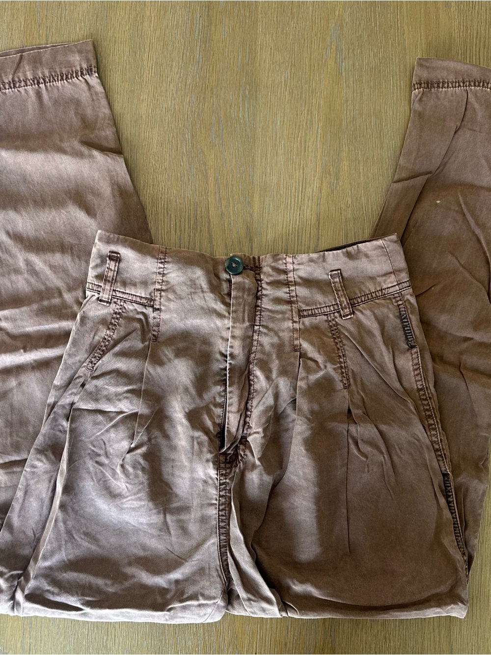 Women’s Free People Casual Brown Chino Pants Extra High Rise Paperbag Style